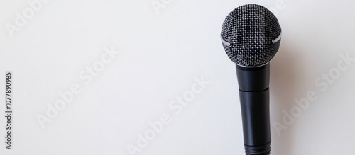 Black Microphone on White Background