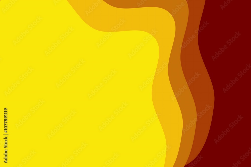 Abstract yellow and red background with wavy paper cut design. Modern concept Abstract yellow and red background with wavy paper cut design. Modern concept