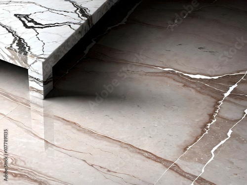 Marble texture backdrop with realistic veins and colour variations, featuring smooth patterns in natural colour. Perfect for backgrounds, design projects, and product placement.