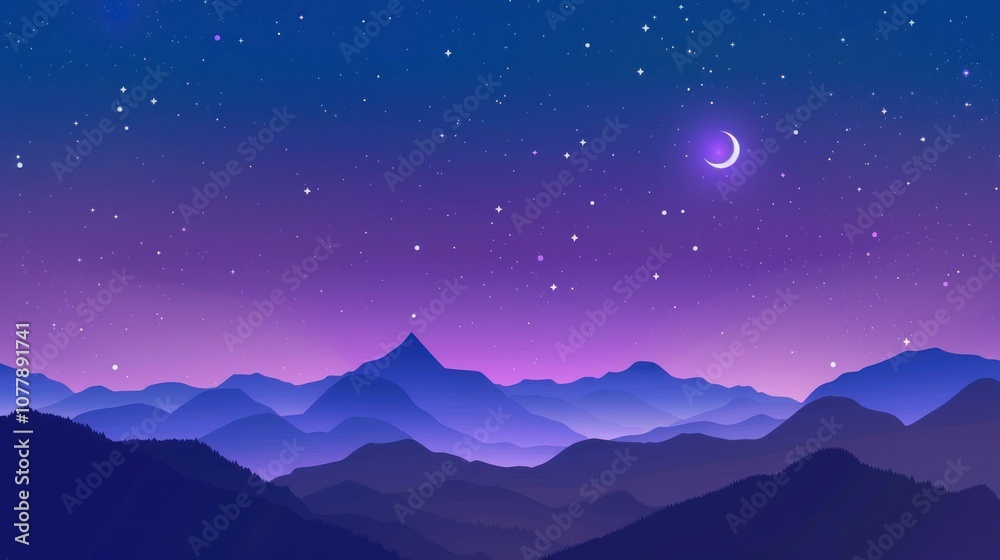 Night Sky Mountainscape Night Sky Mountainscape