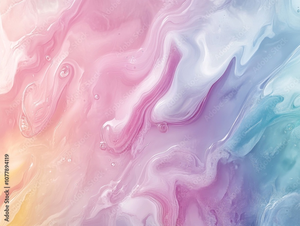 Abstract Swirling Pastel Paint with Bubbles Abstract Swirling Pastel Paint with Bubbles