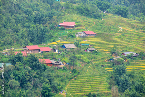 The scenery of Sa Pa - a famous beautiful tourist city in Northern Vietnam - is like the scenery of the Alps in Europe. photo