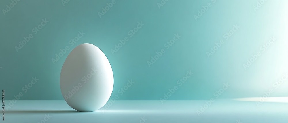 Egg on light blue background with shadow Egg on light blue background with shadow