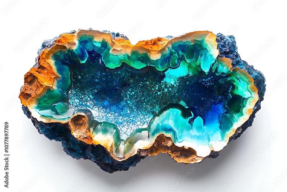 Vibrant Geode with Blue and Green Crystals Vibrant Geode with Blue and Green Crystals
