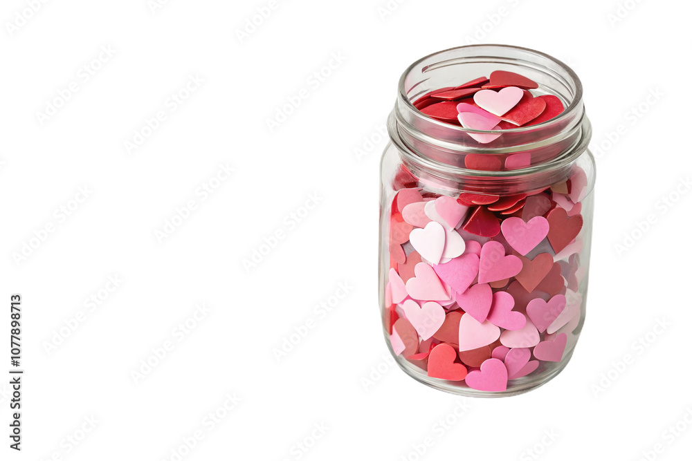 mason jar filled with pink and red heart shaped confetti, perfect for celebrations and romantic occasions. This vibrant display adds cheerful touch to any setting mason jar filled with pink and red heart shaped confetti, perfect for celebrations and romantic occasions. This vibrant display adds cheerful touch to any setting