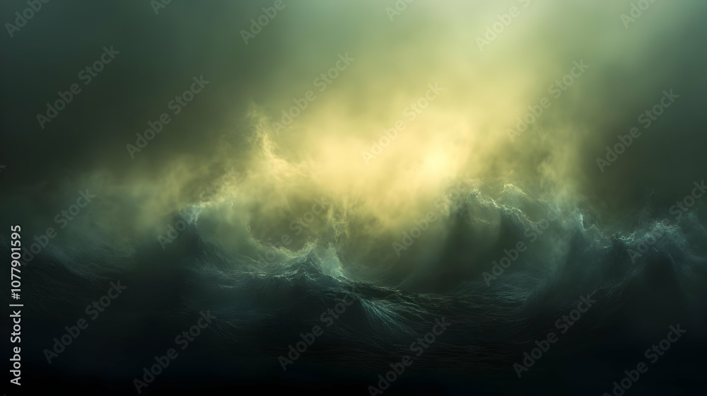 Abstract Background of Dark Green Foggy Waves Abstract Background of Dark Green Foggy Waves