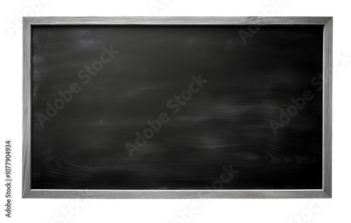 Blank blackboard with chalk on transparent background photo