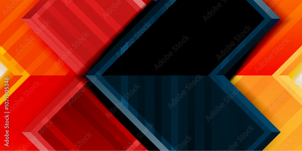 Fototapeta premium Arrow symbols created with 3d effects and line texture geometric abstract background