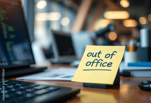 working_desk_with_sticky_note_out_of_office