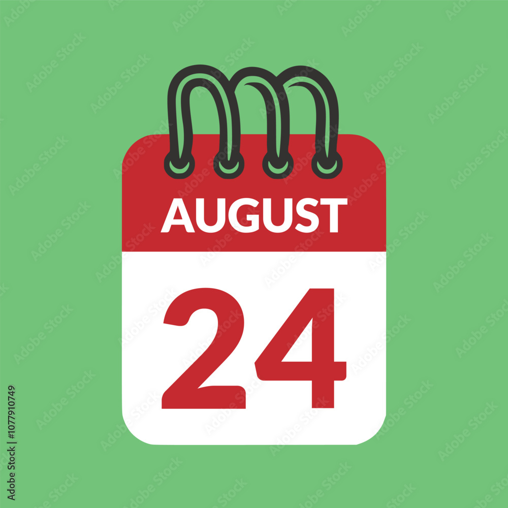 August 24 Calendar icon vector illustration. August 24 Calendar icon vector illustration.