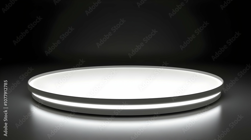 Round Platform with White Glow 3D Illustration Round Platform with White Glow 3D Illustration