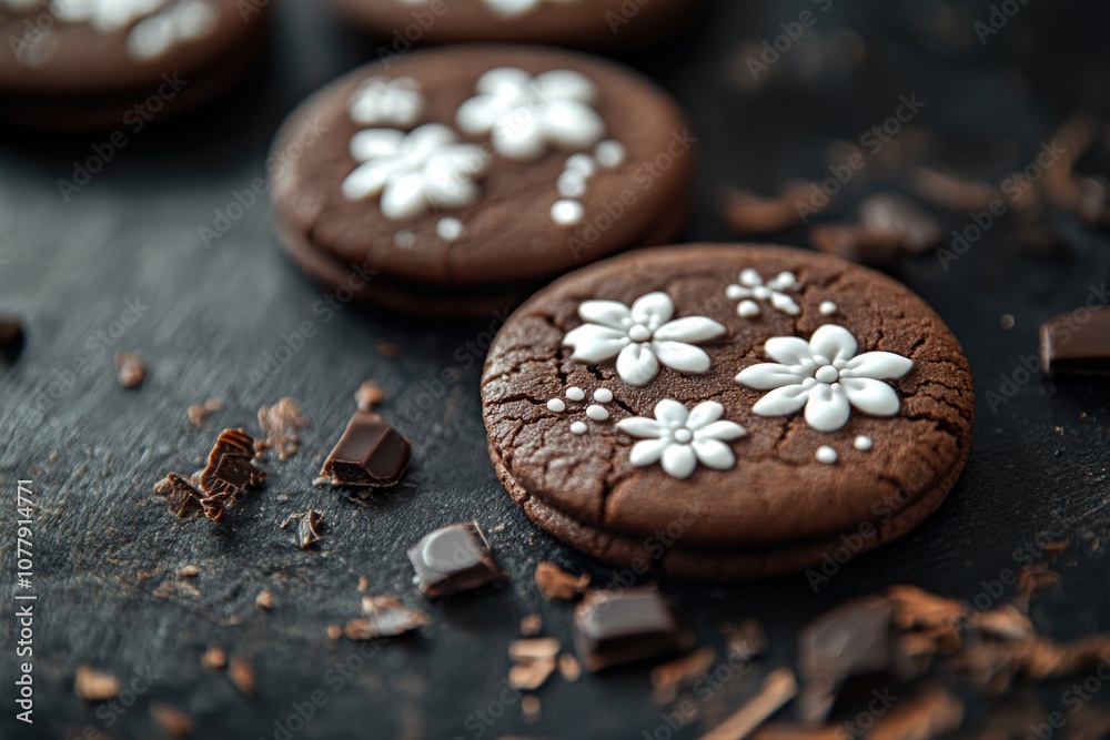 Chocolate cookie with sprinkles Chocolate cookie with sprinkles