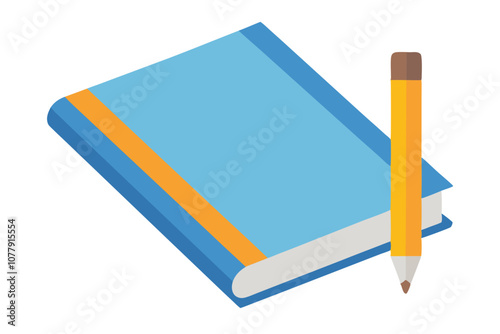 Sketchbook and Pencil | isolated vector illustration on white background