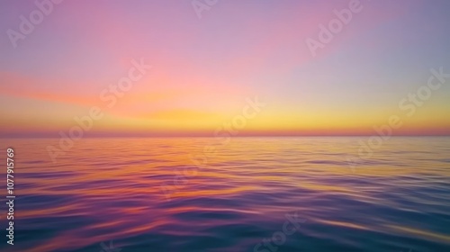 A serene ocean view at sunset, showcasing vibrant colors reflecting on calm waters.