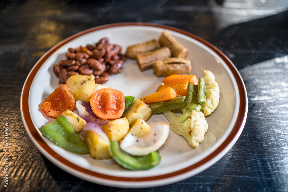 salad vegetables dish on plate salad vegetables dish on plate
