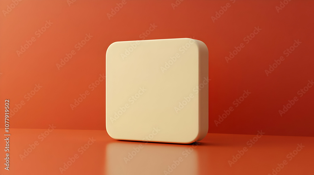 Creamy White 3D Shape on Red Background Illustration Creamy White 3D Shape on Red Background Illustration