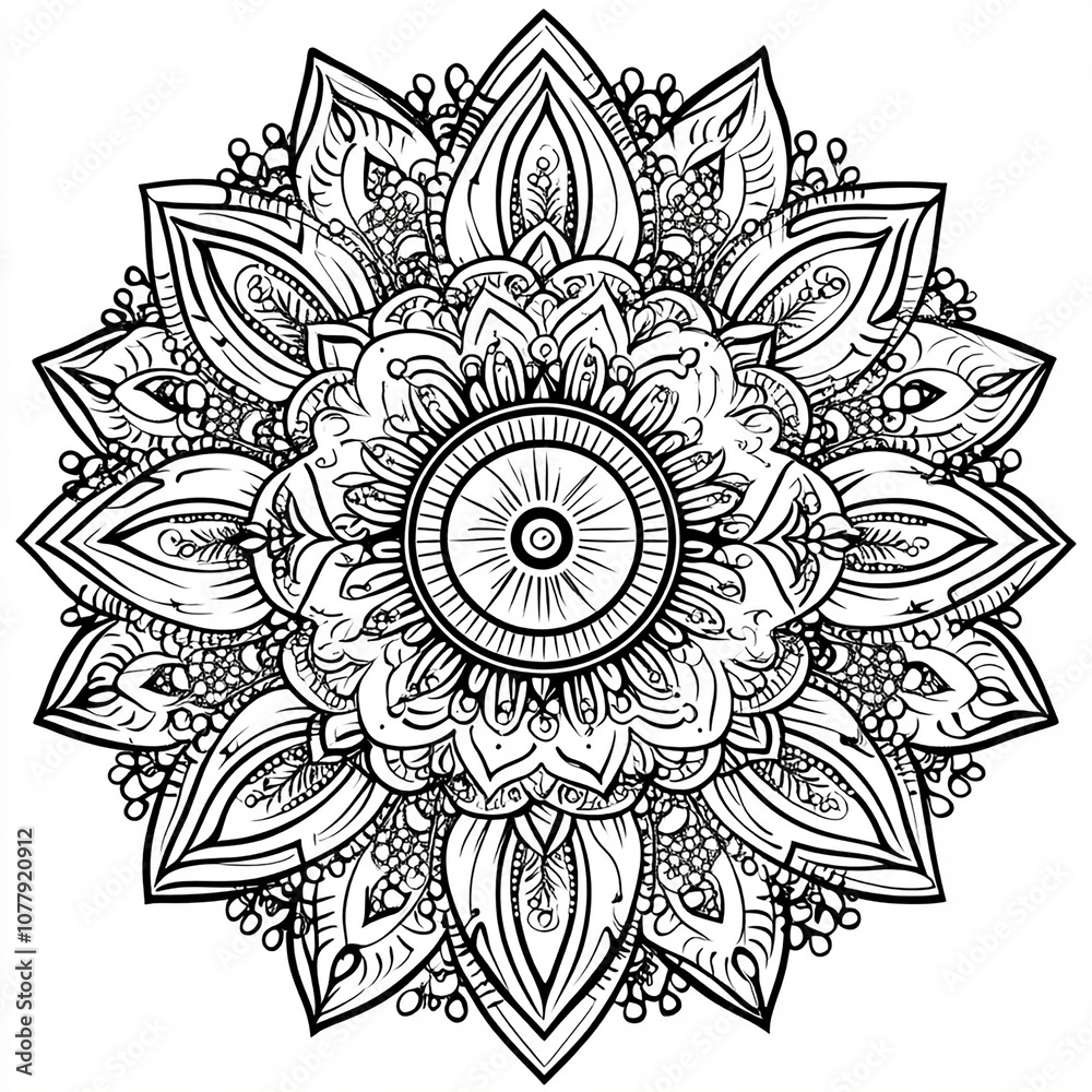 Circular pattern in the form of a mandala. Henna tatoo mandala. Mehndi style. Decorative pattern in oriental style. Coloring book page. Circular pattern in the form of a mandala. Henna tatoo mandala. Mehndi style. Decorative pattern in oriental style. Coloring book page.
