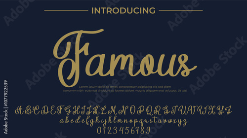 Famous Font Stylish brush painted an uppercase vector letters, alphabet, typeface