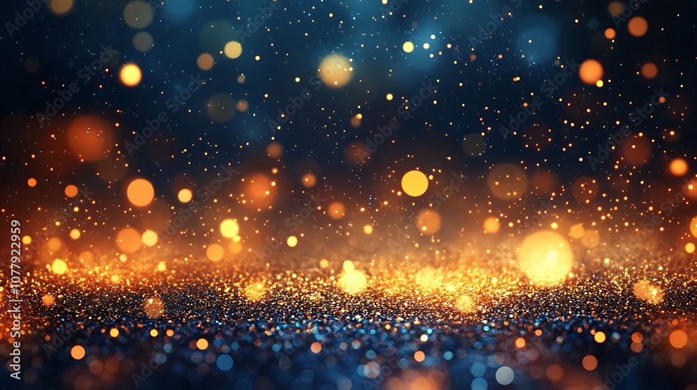 Obraz premium Abstract glittering lights background with bokeh blur