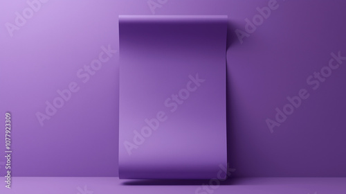 Rolled-up purple poster paper standing vertically against a purple background.