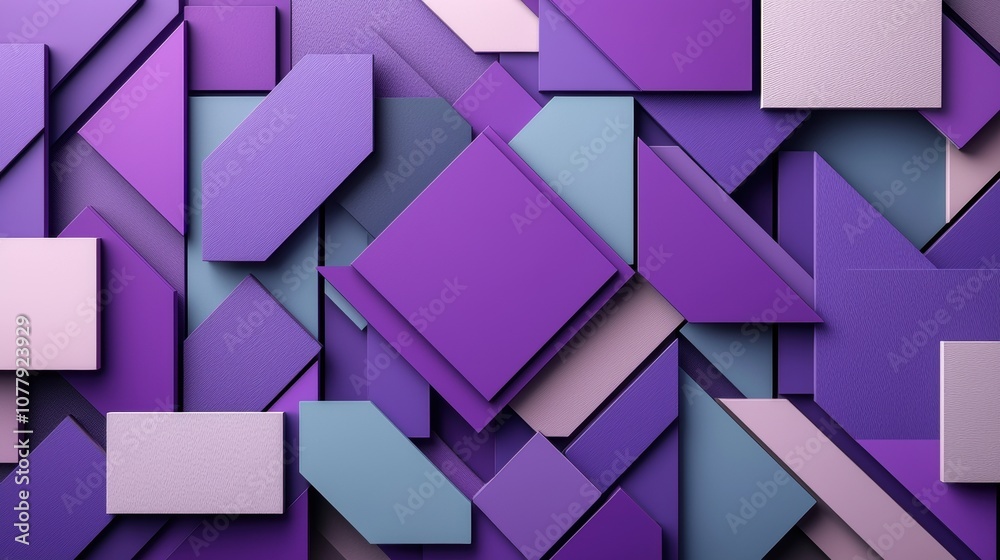 A geometric pattern composed of overlapping triangles and squares in varying shades of purple, ranging from light lilac to deep eggplant. The sharp lines and contrasting colors create a bold and A geometric pattern composed of overlapping triangles and squares in varying shades of purple, ranging from light lilac to deep eggplant. The sharp lines and contrasting colors create a bold and