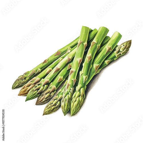 watercolor Asparagus isolated white background