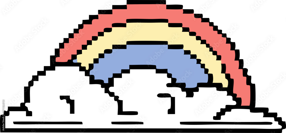 Fototapeta premium pixel cloud icon svg