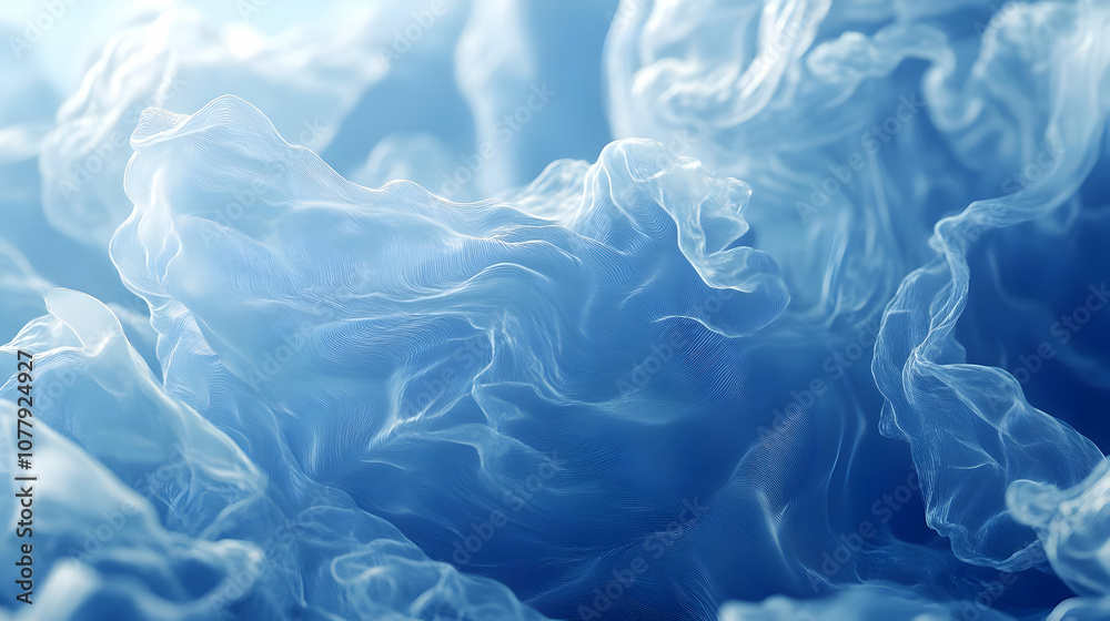 Abstract Blue Wavy Background - 3D Rendering Abstract Blue Wavy Background - 3D Rendering