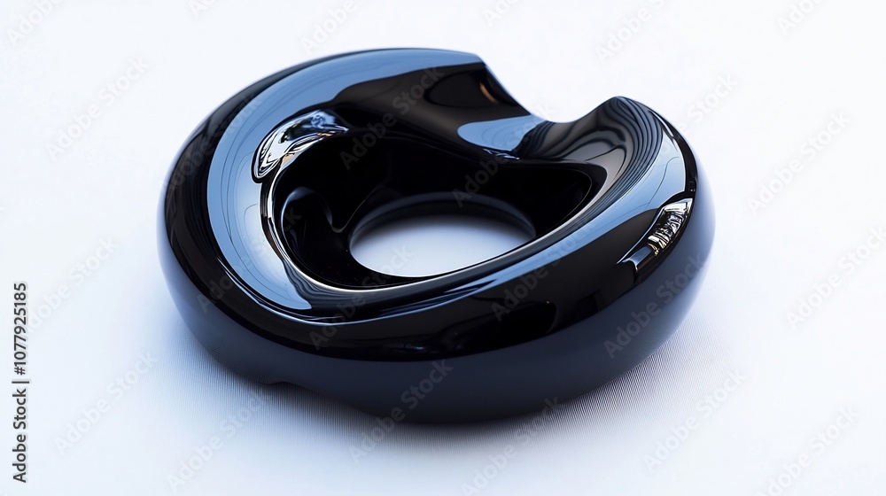 Closeup macro shot of a sleek and detachable car ashtray with smooth elegant curves and a finish against a clean white background Closeup macro shot of a sleek and detachable car ashtray with smooth elegant curves and a finish against a clean white background