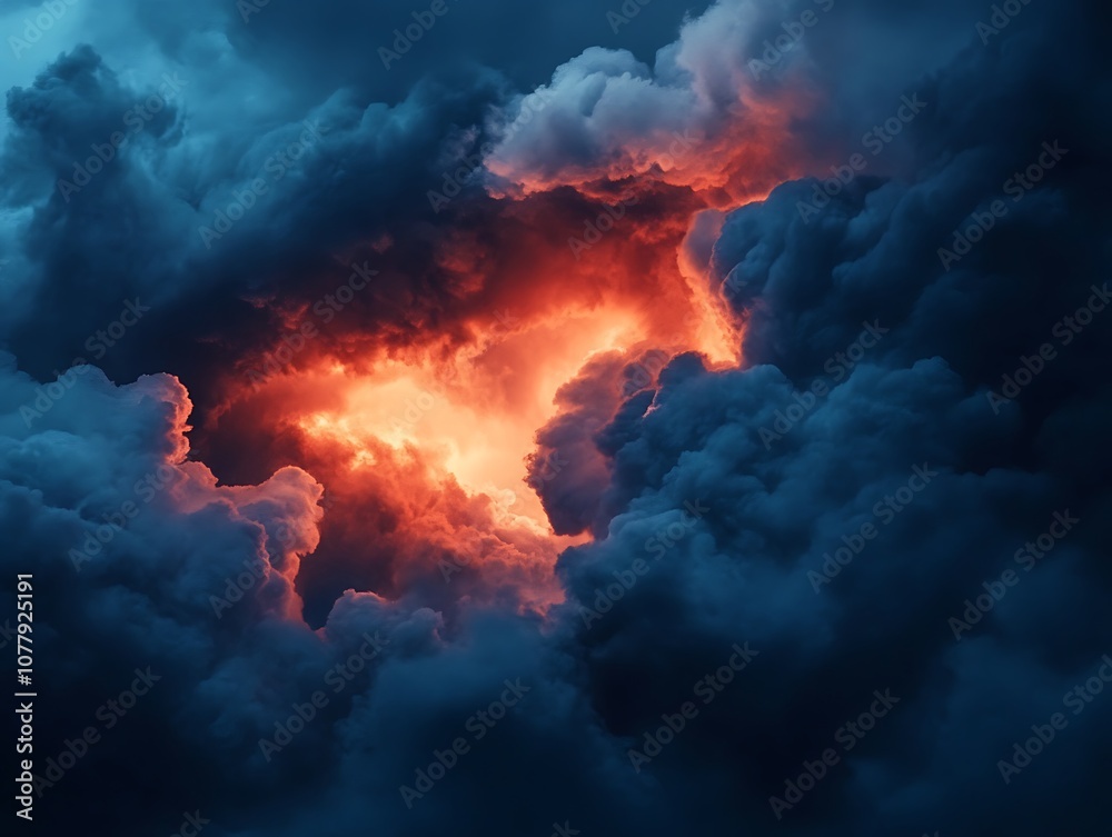 Billowing red and orange smoke clouds against a pitch-black background, creating a dramatic and abstract effect with intense contrast. Billowing red and orange smoke clouds against a pitch-black background, creating a dramatic and abstract effect with intense contrast.
