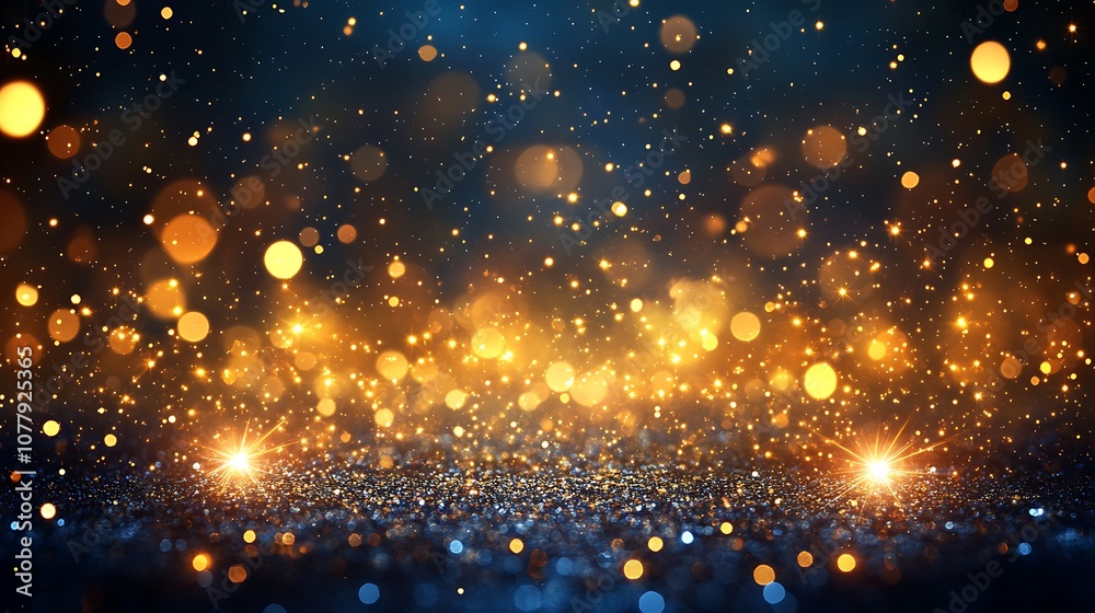 Naklejka premium Abstract glittering lights background with bokeh blur