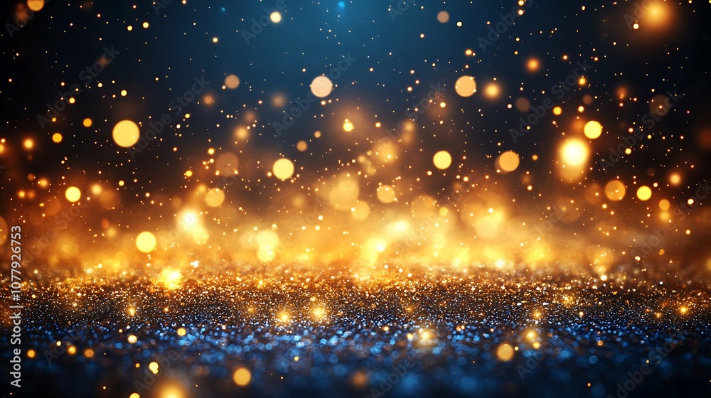 Fototapeta premium Abstract glittering lights background with bokeh blur