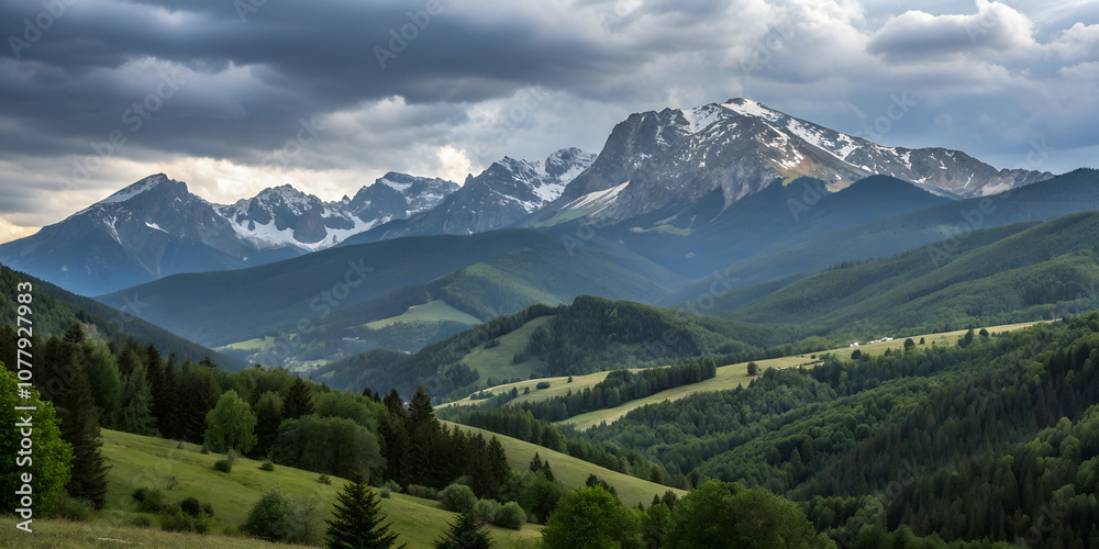Fototapeta premium view of the mountains