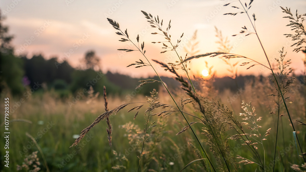 sunset in the grass sunset in the grass