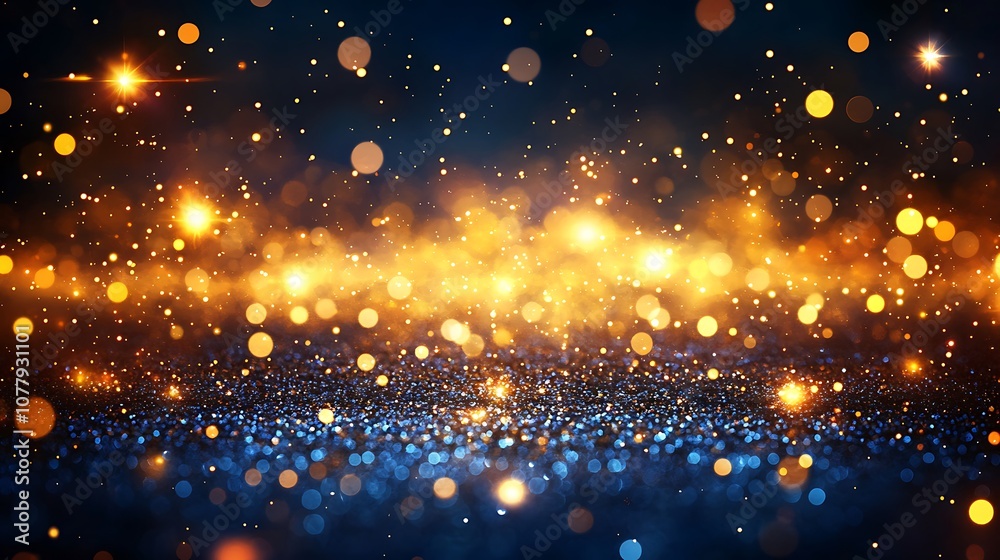 Obraz premium Abstract glittering lights background with bokeh blur