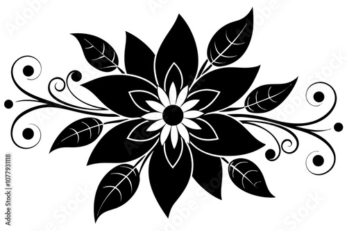 Decorative floral ornament vector illustration.