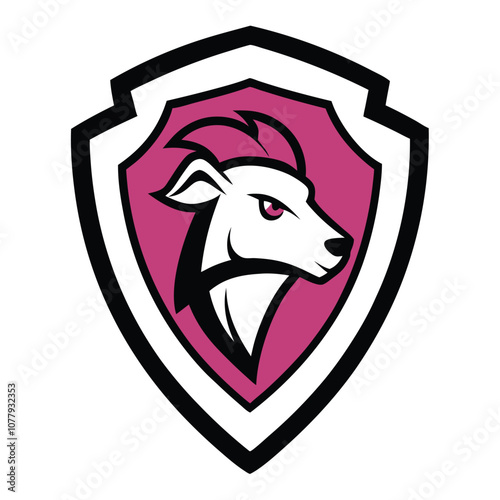 A sleek deer mascot inside a bold shield, symbolizing strength, agility, and nature. The logo combines elegance and resilience, perfect for sports teams or brands.