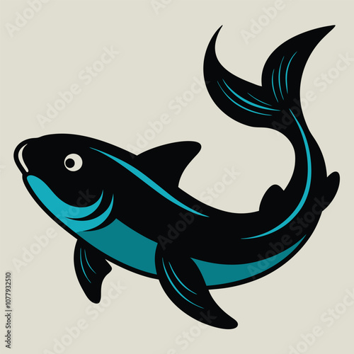 Solid color Gulper Catfish animal vector design