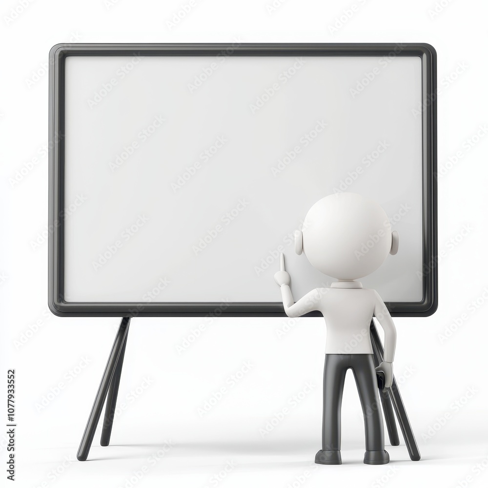 Creative Presentation with Blank Board and Character Creative Presentation with Blank Board and Character
