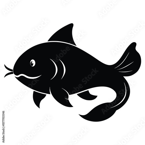 Solid color Gulper Catfish animal vector design