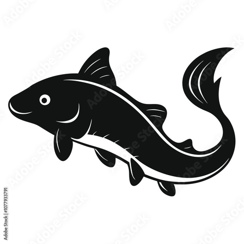 Solid color Gulper Catfish animal vector design