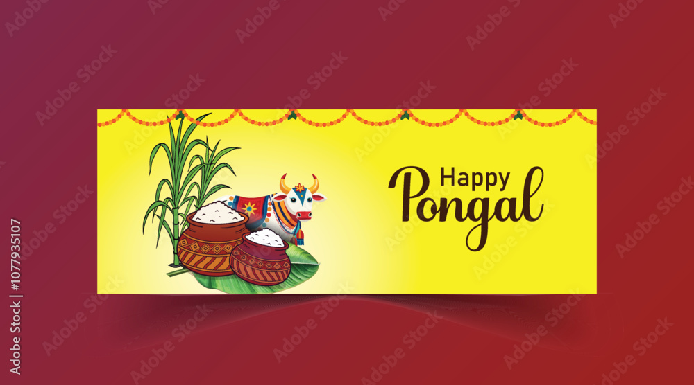 Fototapeta premium Happy pongal Social media banner template
