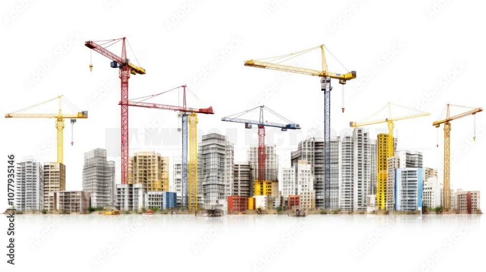 Construction Site with Cranes