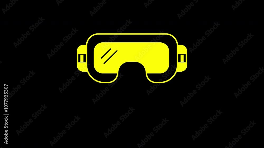 Yellow safety goggles icon isolated on black background or alpha channel . Motion graphic animation in 4k.
Yellow safety goggles icon isolated on black background or alpha channel . Motion graphic animation in 4k.