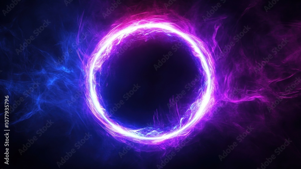 Glowing Ring with Purple and Blue Smoke Glowing Ring with Purple and Blue Smoke