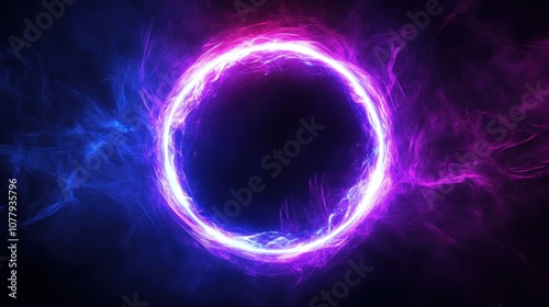 Glowing Ring with Purple and Blue Smoke