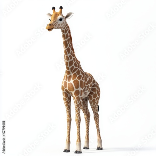 Elegant Giraffe with Distinctive Spots and Graceful Stature