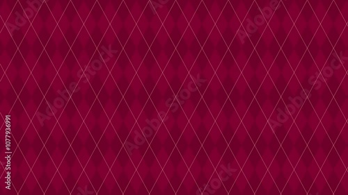 Argyle pattern diagonal with Gold Accent Lines scroll loop background, Christmas Background