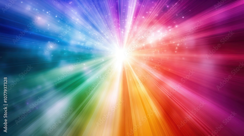 A vibrant burst of colorful light radiating outward, creating a dynamic and energetic effect. A vibrant burst of colorful light radiating outward, creating a dynamic and energetic effect.