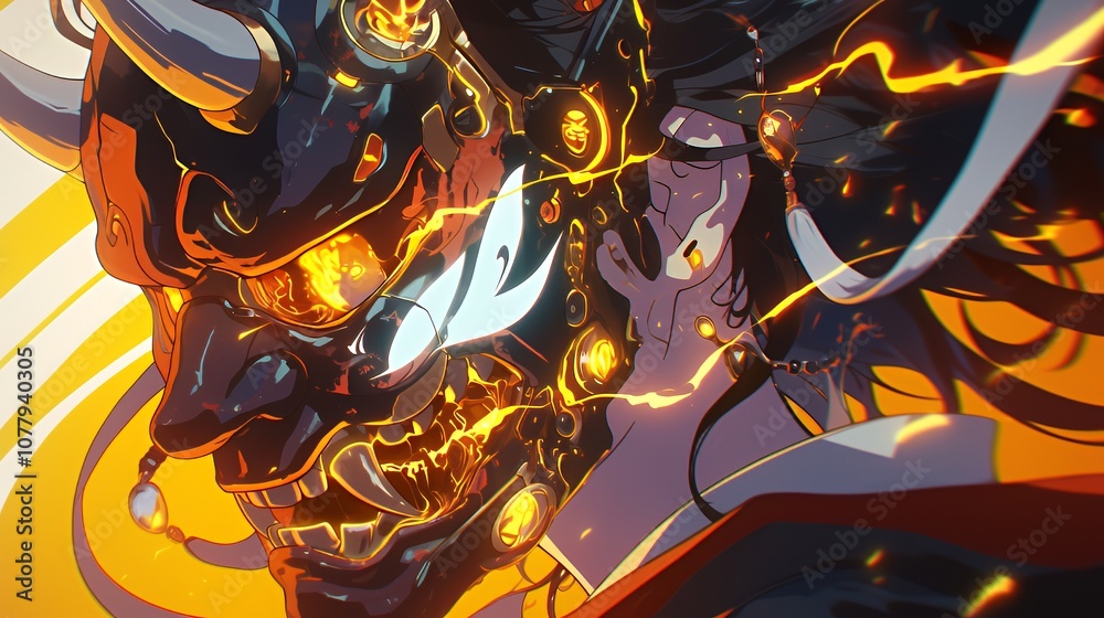 Fiery Demon Mask Anime Art Fiery Demon Mask Anime Art